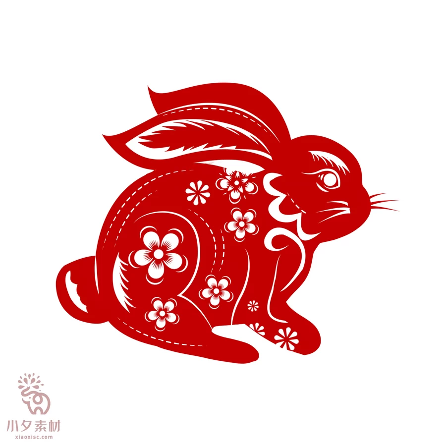 2023年兔年新年春节金箔剪纸雕刻元素图案图形png免扣PSD设计素材【016】